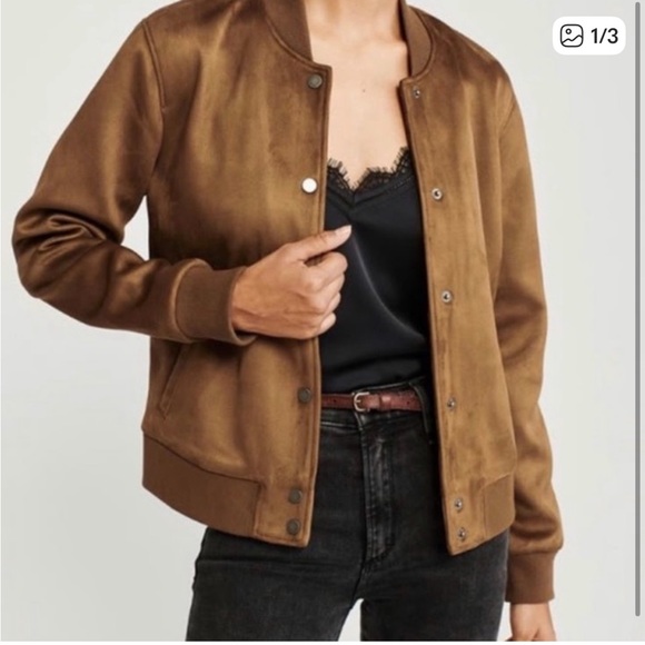 Abercrombie & Fitch Jackets & Blazers - Abercrombie & Fitch Faux Suede Bomber Jacket